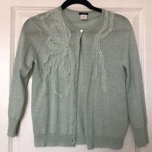 J. Crew leather light blue sweater
